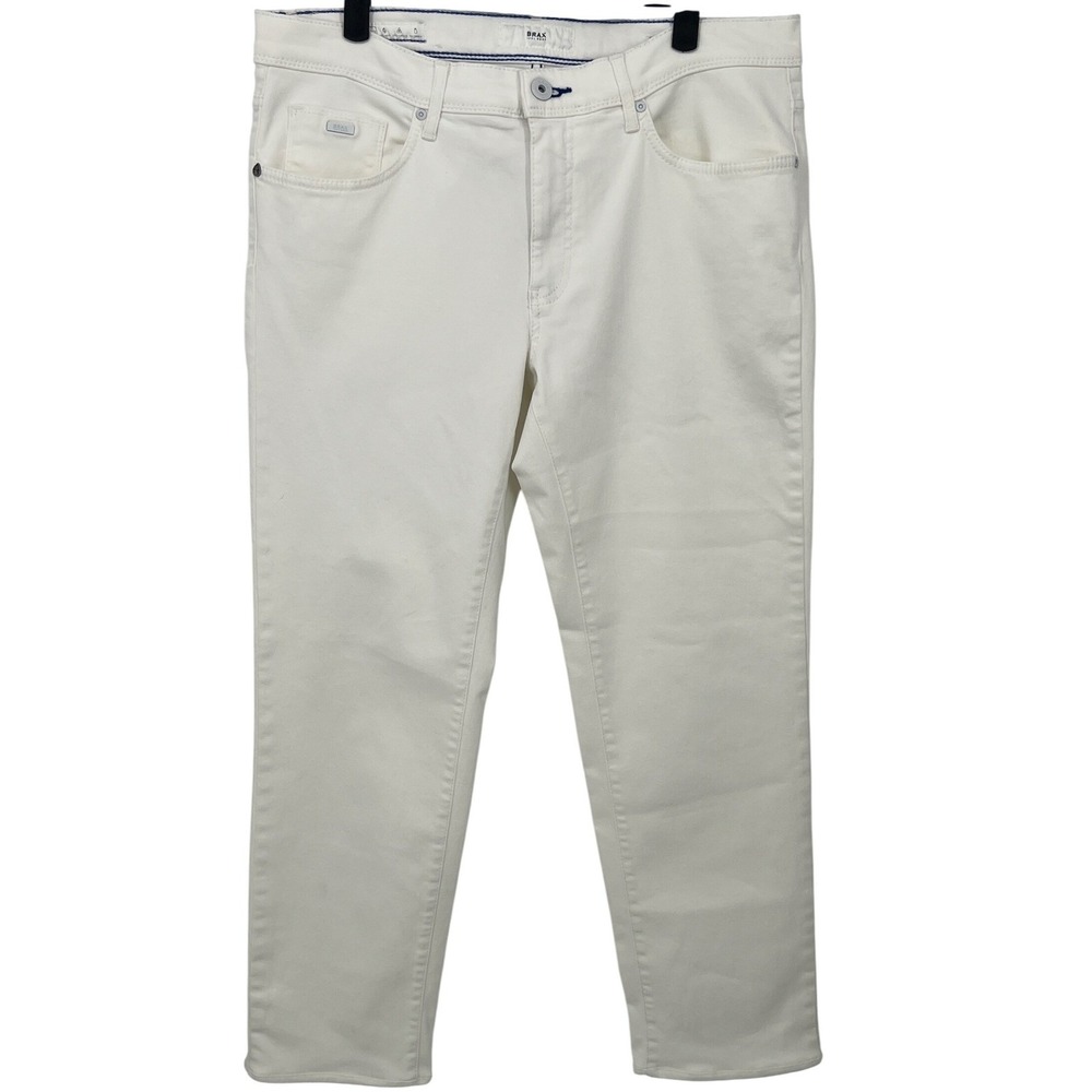 BRAX Style Cadiz Straight Leg‎ White Jeans Men US 34"x 28"